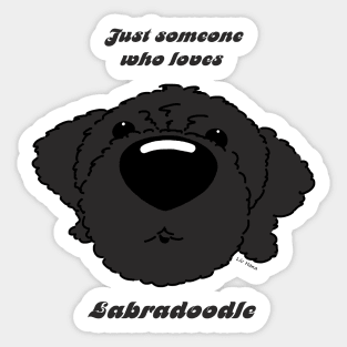 Someone who loves Labradoodle (black) Sticker